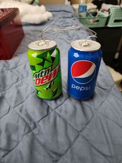 Mountain Dew & Pepsi Can Christmas Ornaments