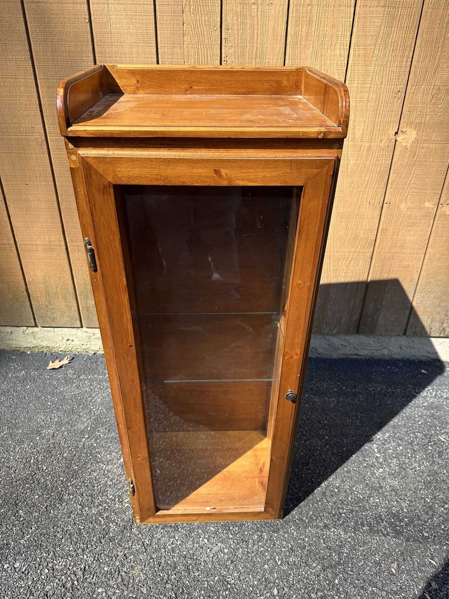 Wood Cabinet with Glass Shelf (lighted)