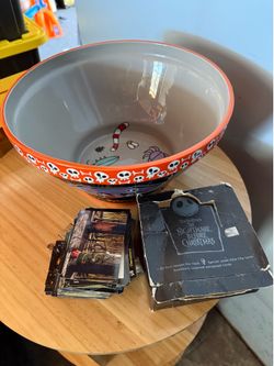Nightmare before Christmas candy bowl and trading cards
