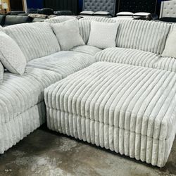 Plush Sectional + Oversized Ottoman!