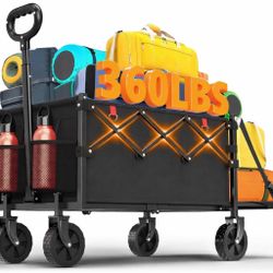 Collapsible Foldable Wagon Cart 250LBS Heavy Duty Utility Beach Camp Fishing 