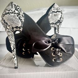 Snakeskin Ultra High-Heel Stilettos