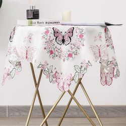 Embroidered Tablecoth Table Linens with Butterfly