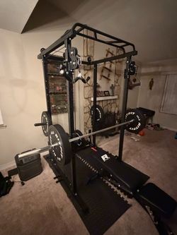 Power Cage with Bench and weights