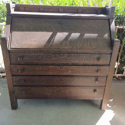 Antique 4 Drawer Secretary Fold Down Desk