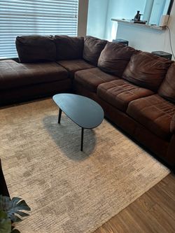 Brown L Shaped Couch