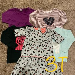 Winter/fall Girl Clothes, Long Sleeves Shirts Size 3T