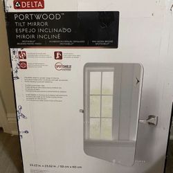 Delta Portwood 23 in. x 23 in. Single Tilt Mirror in Brushed Nickel