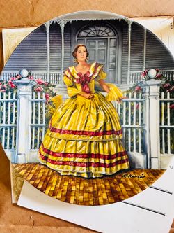 1980 Knowles "Gone with the Wind" collector plate featuring Melanie Hamilton, signed by artist Raymond Kursar