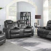 Brand New Charcoal Power Reclining Sofa and Love Seat Set