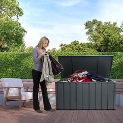 150 Gal. Dark Gray Metal Deck Box [NEW] **Assembly Req** 