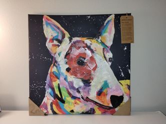 American Bull Terrier Wall Canvas 24" x 24" Tracy Miller NEW