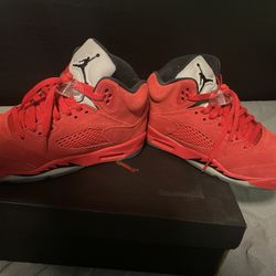 Jordan 5 Red Suede Size 7y