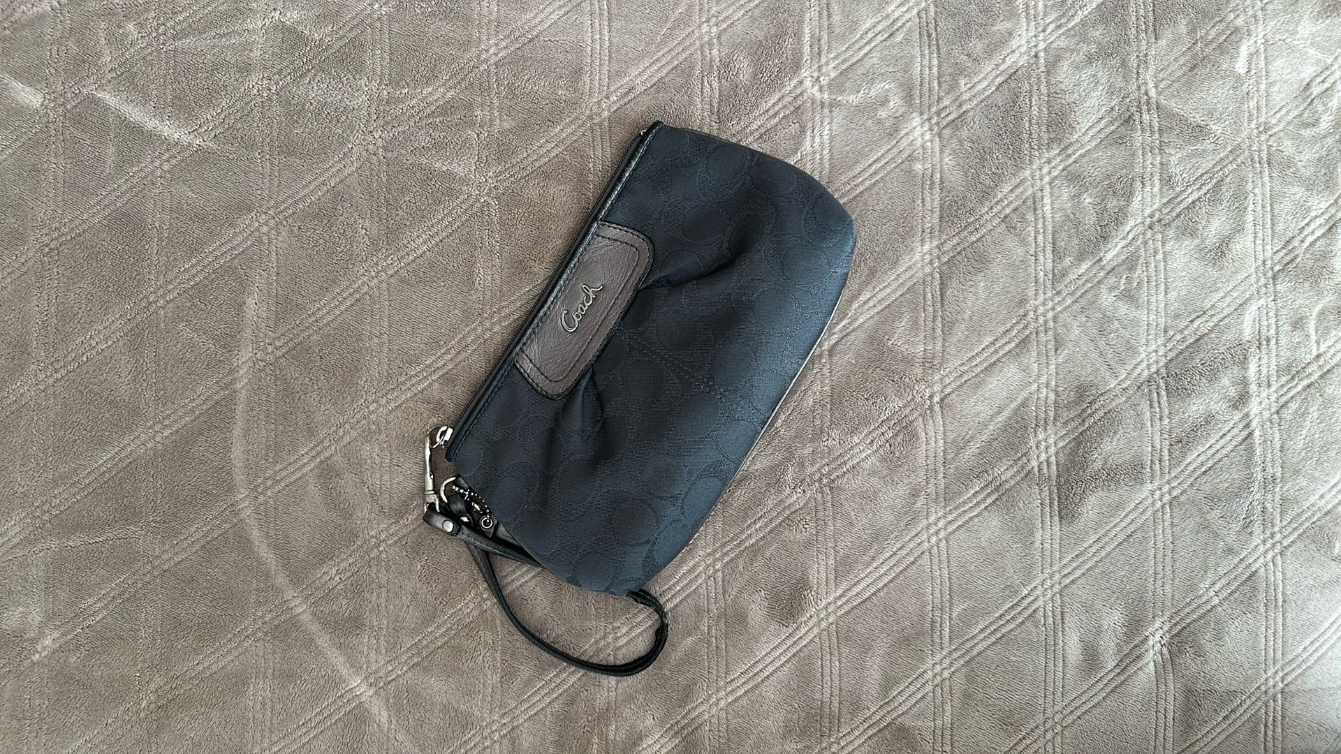 Gray COACH Wristlet Purse