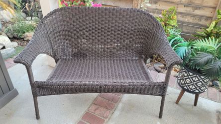 Wicker Patio Bench
