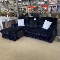 Venice Corduroy Storage Sleeper Sectional w/ Dual Cupholders & USB Ports