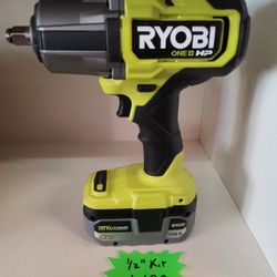 Ryobi 18v HP 4-mode 1/2  High Torque Impact Wrench Kit 