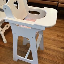 Wooden Doll High Chair & Crib 