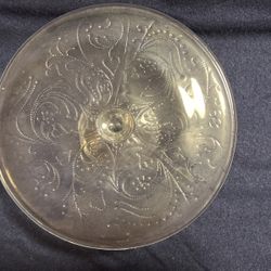 Beautiful Etched Design Glass Crstal Pedestal 