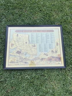 1952 Marvel Maps Ghost Towns Of The Old West Map