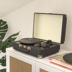 Turntable Record Player with Built-in Speakers and Bluetooth, Suitcase