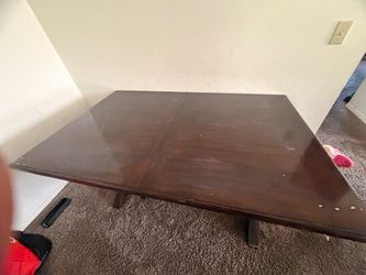 Free Dark Wood Dining Table with Leaf & chairs