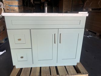 36” Green Vanity With Top