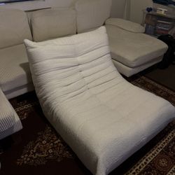 White Fluffy Bean Bag seat