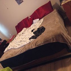 Serta memory foam king size bed with frame metal