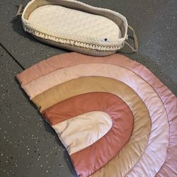 Cute Changing Basket And Tummy Mat