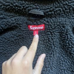 Supreme Faux Shearling Lined Bomber Jacket Size Extra Large FW24