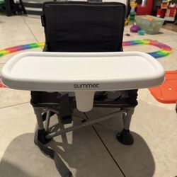 Sit Portable Booster Chair, Floor Seat, Indoor/Outdoor Use, Compact Fold, Grey, 6 Mos - 3 Yrs