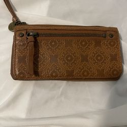 NEW The SAK Brown Leather Zip Around Wallet