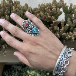 Sterling Silver Navajo Ring Size 9 $165