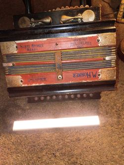 Antique M. Hohner Accordion Steel Bronze Reeds