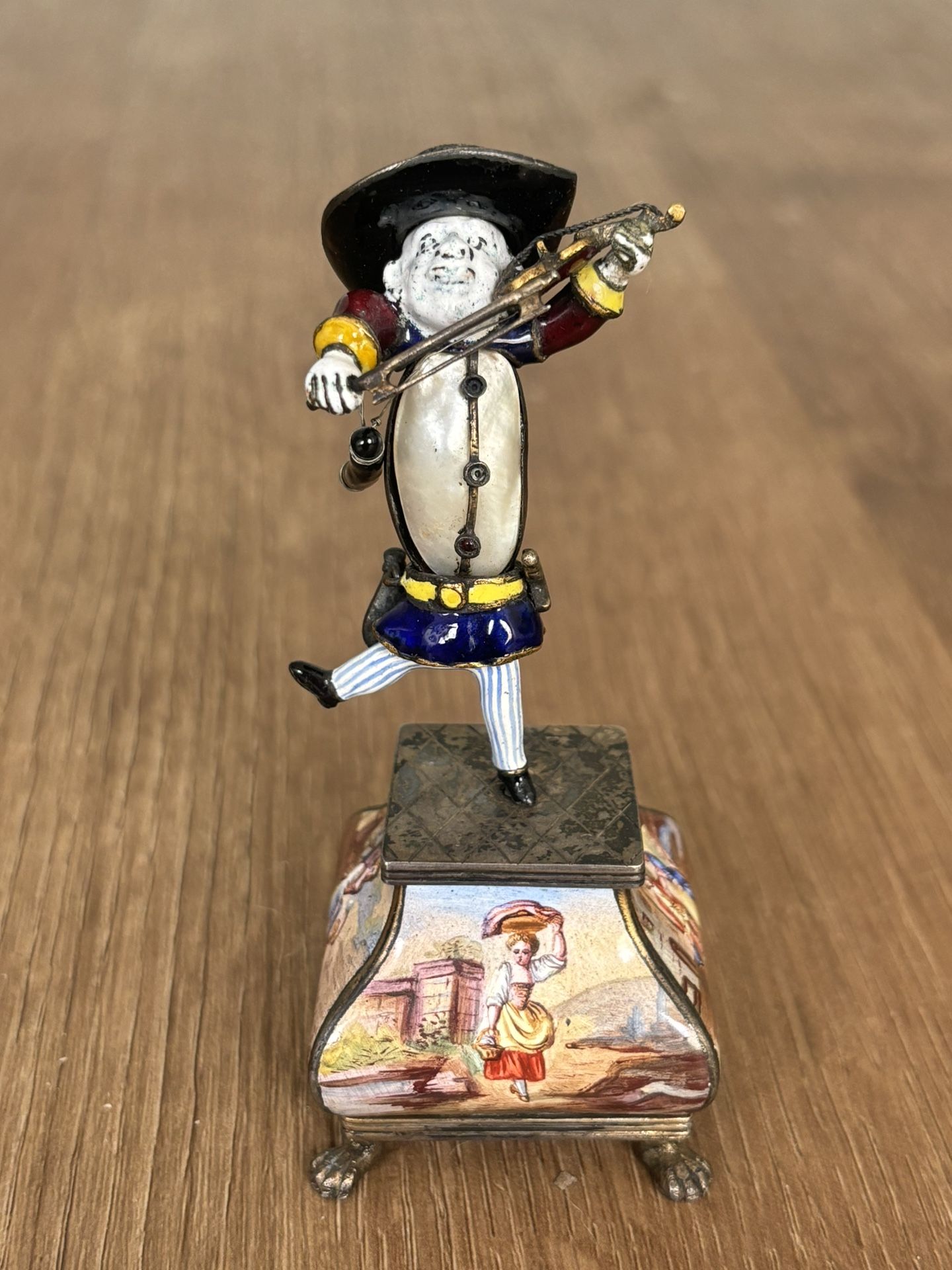 Austrian Viennese Antique 800 Silver Enamel Figurine