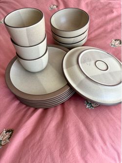Stone Plates, Bowls and Cup Set