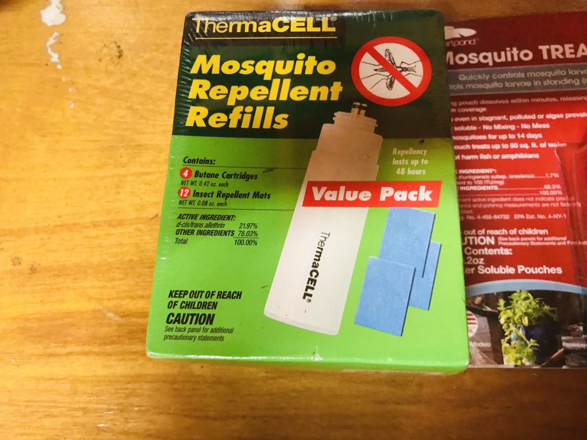 Mosquito repellent refills and 3 pks of mosquito treatment water soluble...