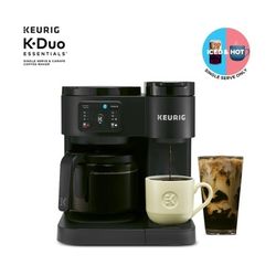 KEURIG K-Duo Essentials Hot & Iced Single-Serve K-Cup Pod Coffee Maker & Carafe (Black)