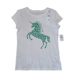 New Gap St Patrick's Day Shamrock Unicorn Top sz 8 *Pick-up in Great Bridge*
