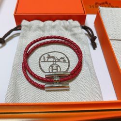 New Hermès bracelet woven cord thickened version platinum version