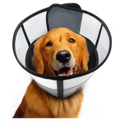 1343: Soft Dog Cone for Dogs After Surgery, Breathable Pet Recovery Collar for Large Medium Dogs, Adjustable Dog Cone Collar, Elizabethan Collar