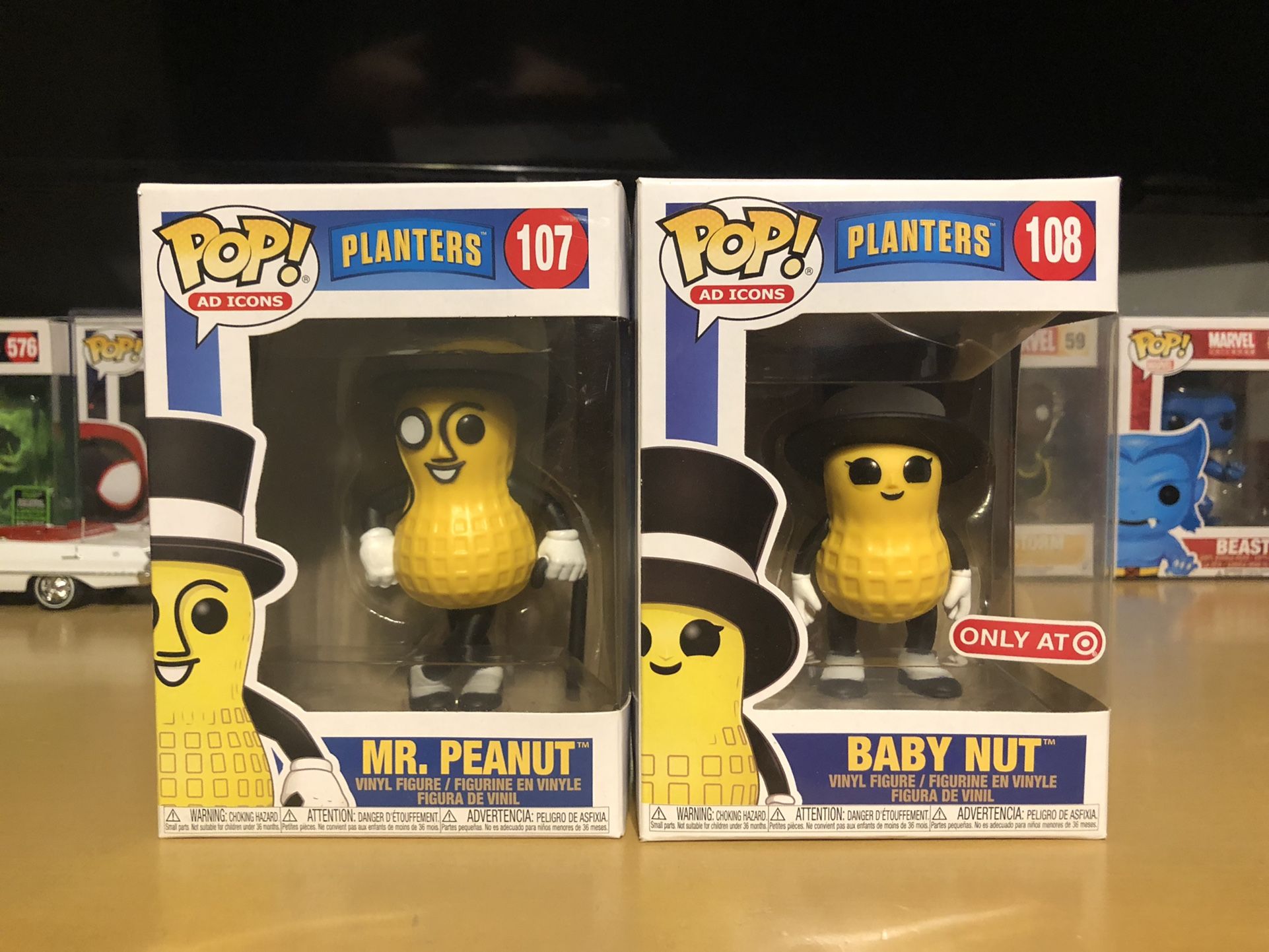 Mr. Peanut and Baby Nut Funko Pops (Set)