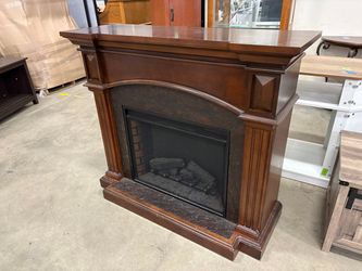 TWIN STAR INC. Dark Finished Mantel with Electric Fireplace Model: 28Ef023SRA