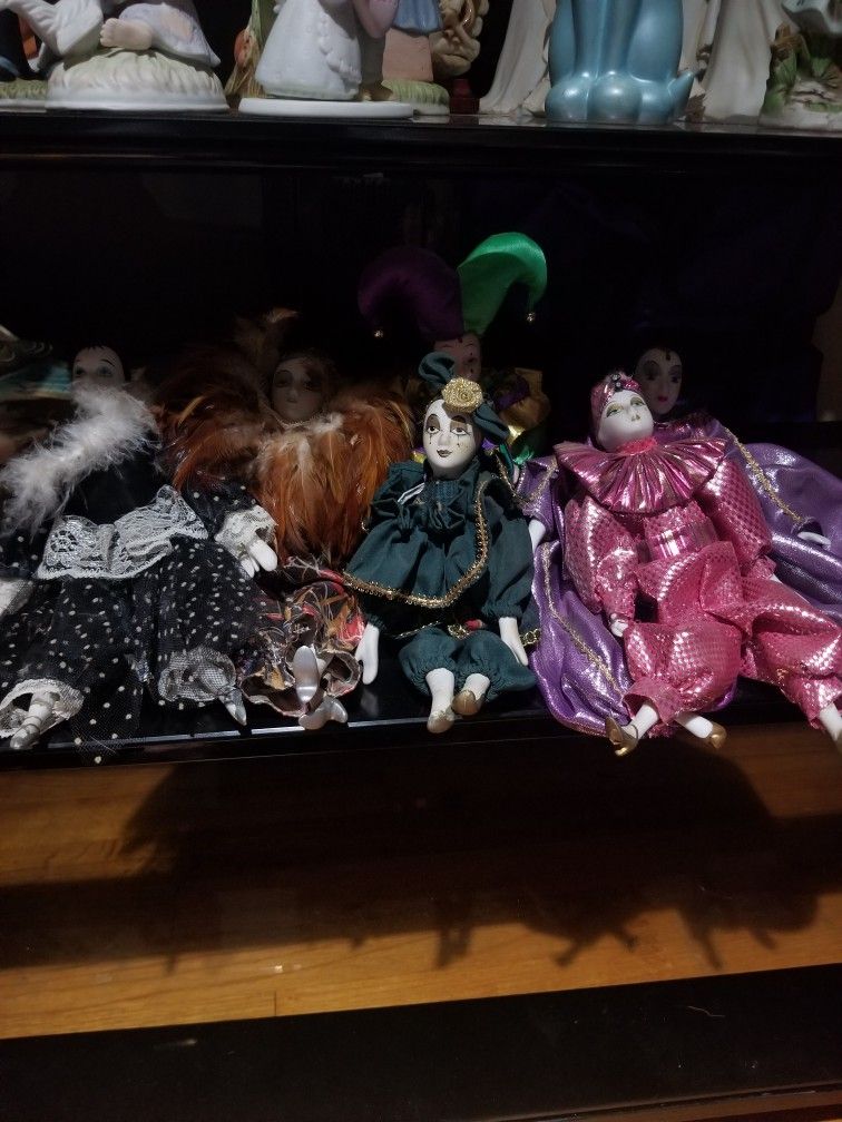 Jester/mardi Gras Porcelain Dolls