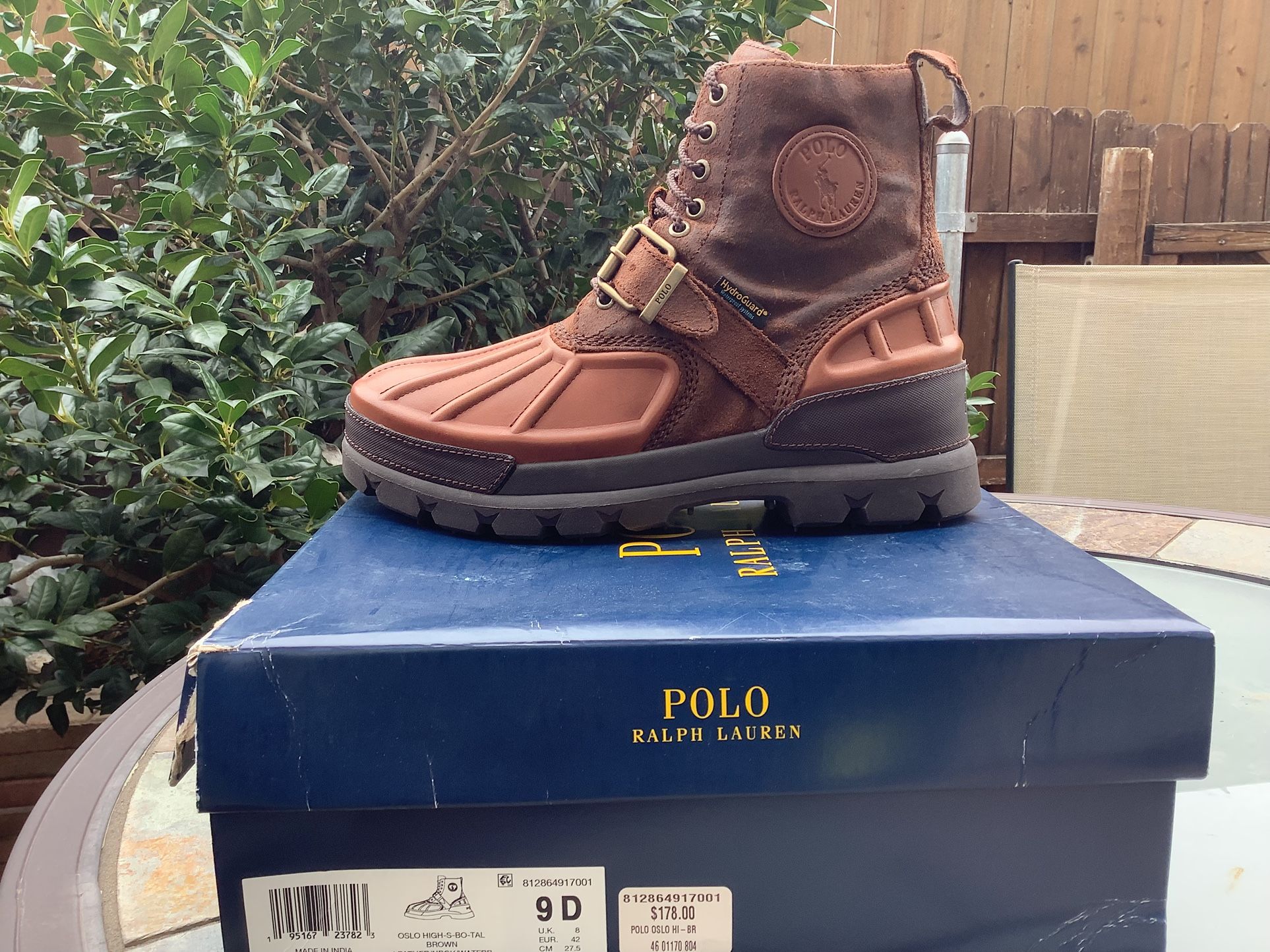 NEW MEN’S POLO RALPH LAUREN OSLO HIGH WATERPROOF POLO BOOTS Sz 8.5 & 9 Available