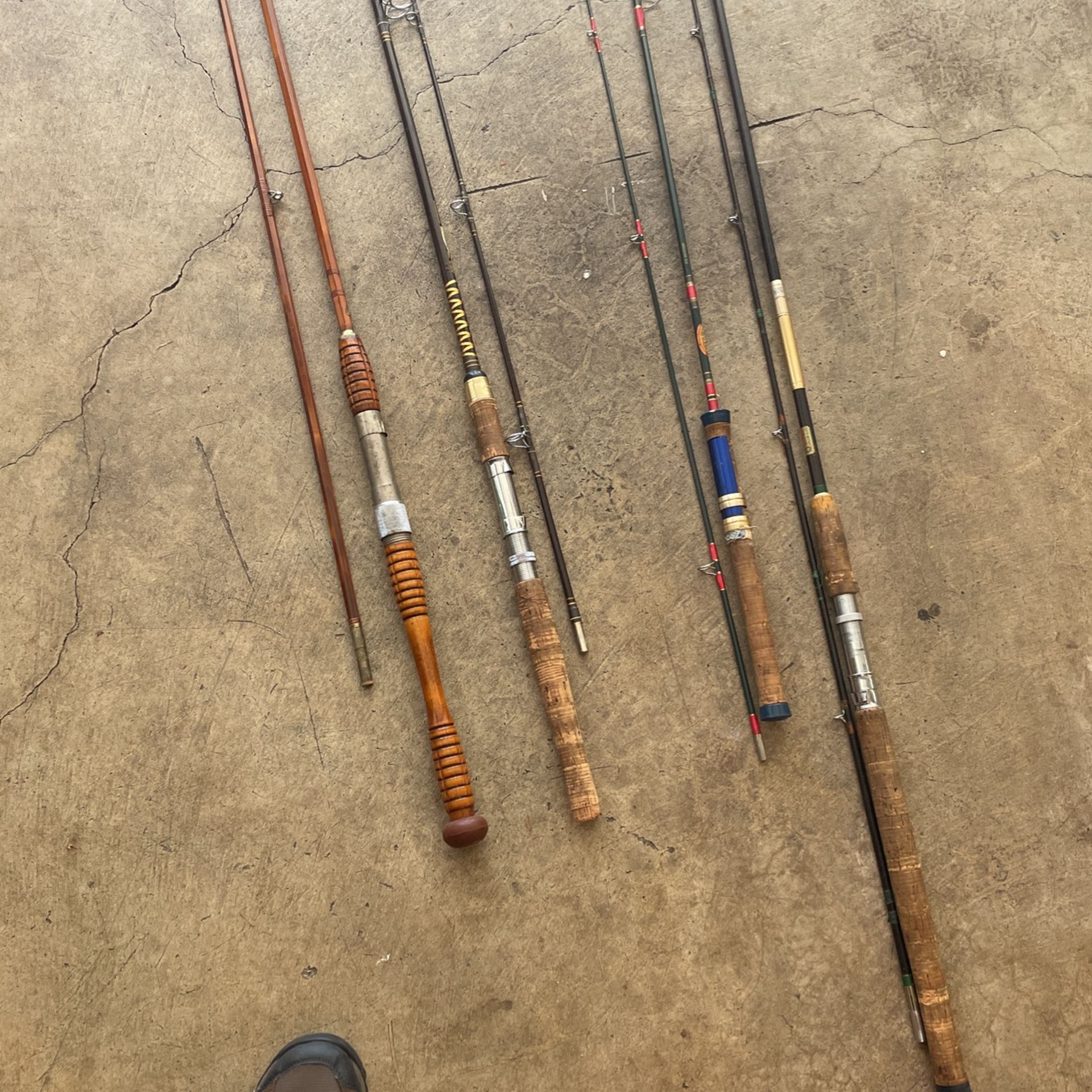 Vintage Fishing Rods, Salmon, Trout Bamboo 