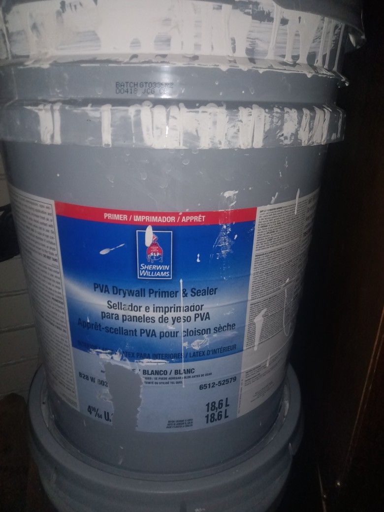 2- 5 Gallon Buckets Of Semi Gloss White