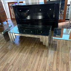 Mirrored Coffee Table With Matching End Tables