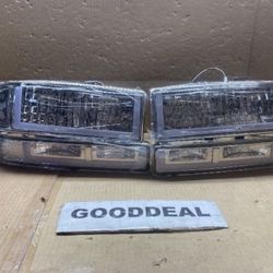 #170 Fit 98-04 Chevy Blazer/Chevrolet S10 Chrome Clear LED DRL Switchback Headlight 